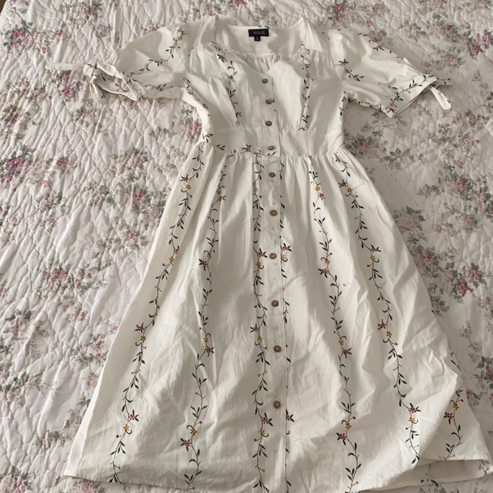 White Floral Roolee Princess Dress